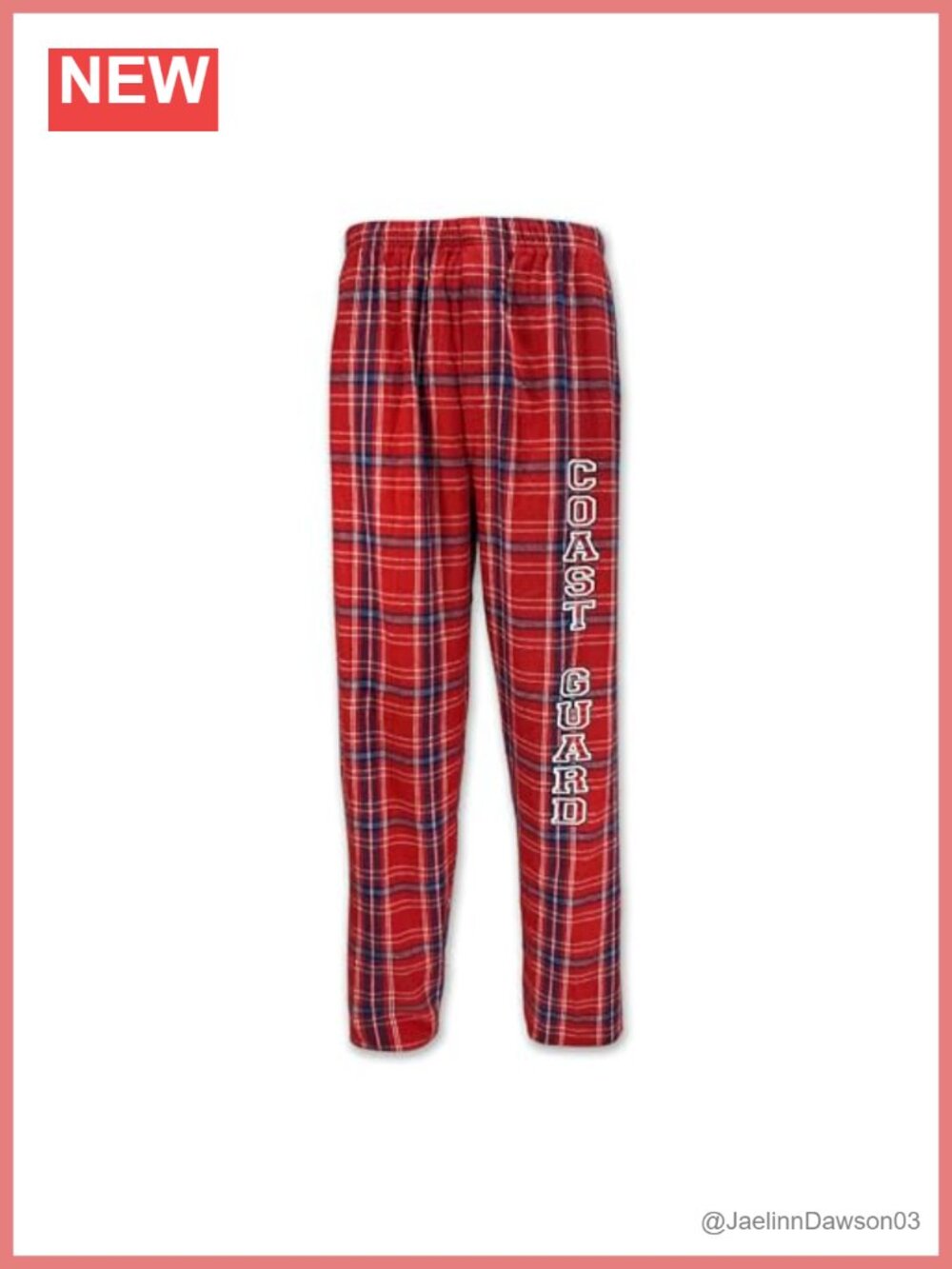 100% Cotton Flannel Lounge Pants with Drawcord and Screen Print